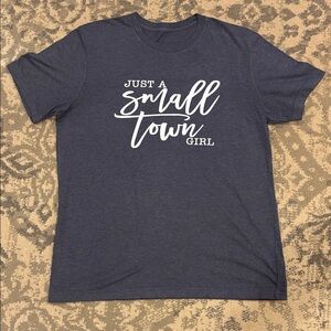 Women’s Navy Graphic Tee - Just a Small Town Girl